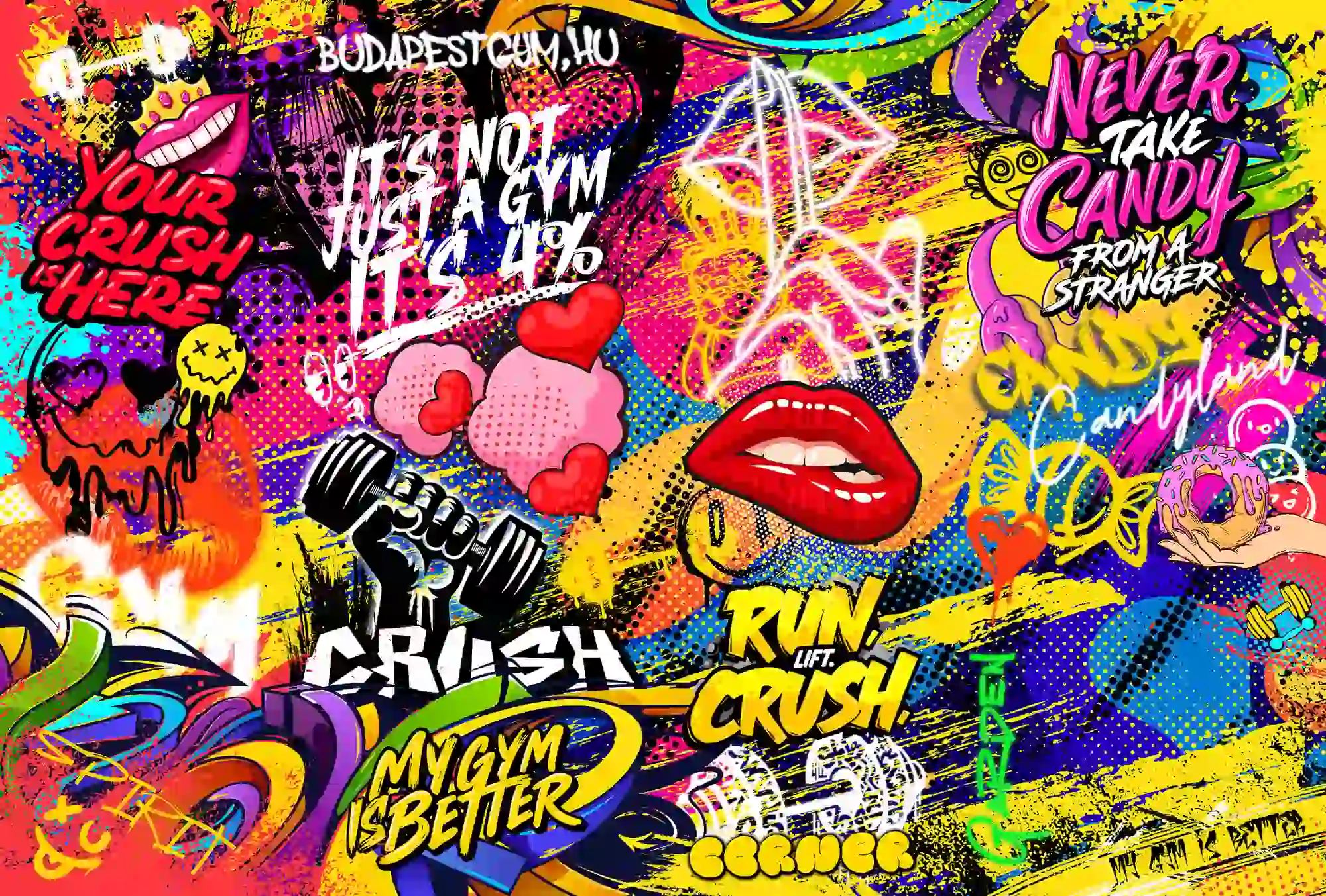 Colorful graffiti collage